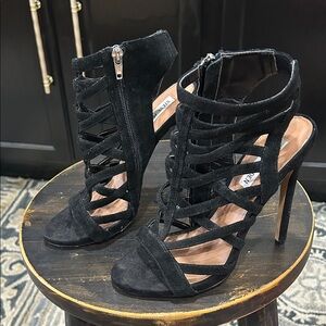 Steve Madden Black Caged Heels